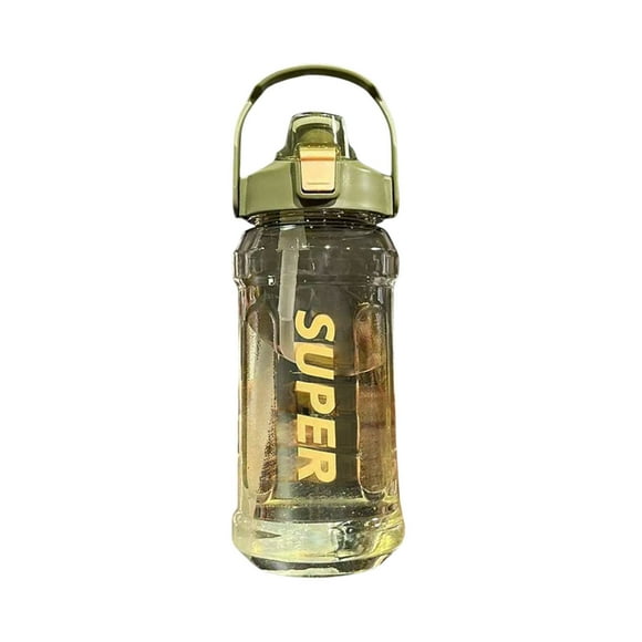 Water Bottle with Straw 2L Sports Straw Water Bottle Large Capacity Leakproof Shatterproof Cup Scale Sports Water Bottle