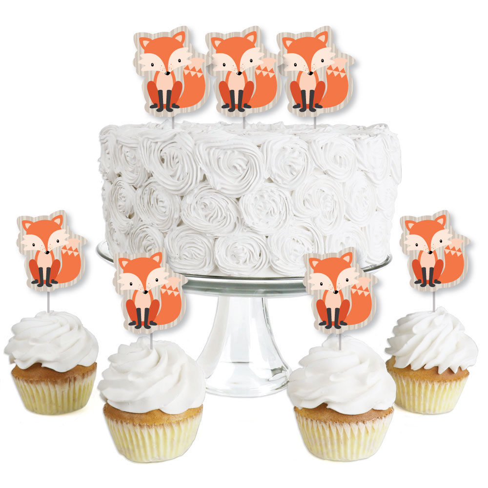 Fox Dessert Cupcake Toppers Baby Shower Or Birthday Party
