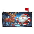 thumbnail image 2 of PHELIKA Merry Christmas Santa Claus Deer 02 Magnetic Mailbox Covers Standard Size 21"H x 18"W, 2 of 8