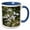 Blue/White, variant on 3drose, Tufted Titmouse in American Holly Tree, Winter, Marion, Illinois, Usa, 11oz Two-tone Red Mug