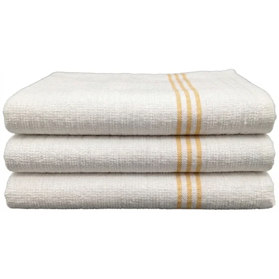 Pool Towels Gold Stripe/White 100% Cotton 30x60 Lightweight Quick Dry (9)
