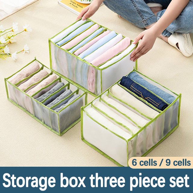 Mesh Storage Box Foldable Closet Clothes Dividers Nylon Dresser Compartments Organizers