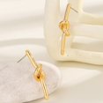 thumbnail image 2 of Pendientes de oro para mujeres y niñas, pendientes de aro con nudo, ligeros, gruesos, modernos, pequeños aros abiertos de oro, joyería de moda, regalos, 2 of 5