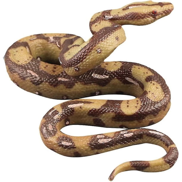 Juguete de serpiente de goma falsa de simulación, modelo de pitón, accesorios de broma espeluznantes para jardín