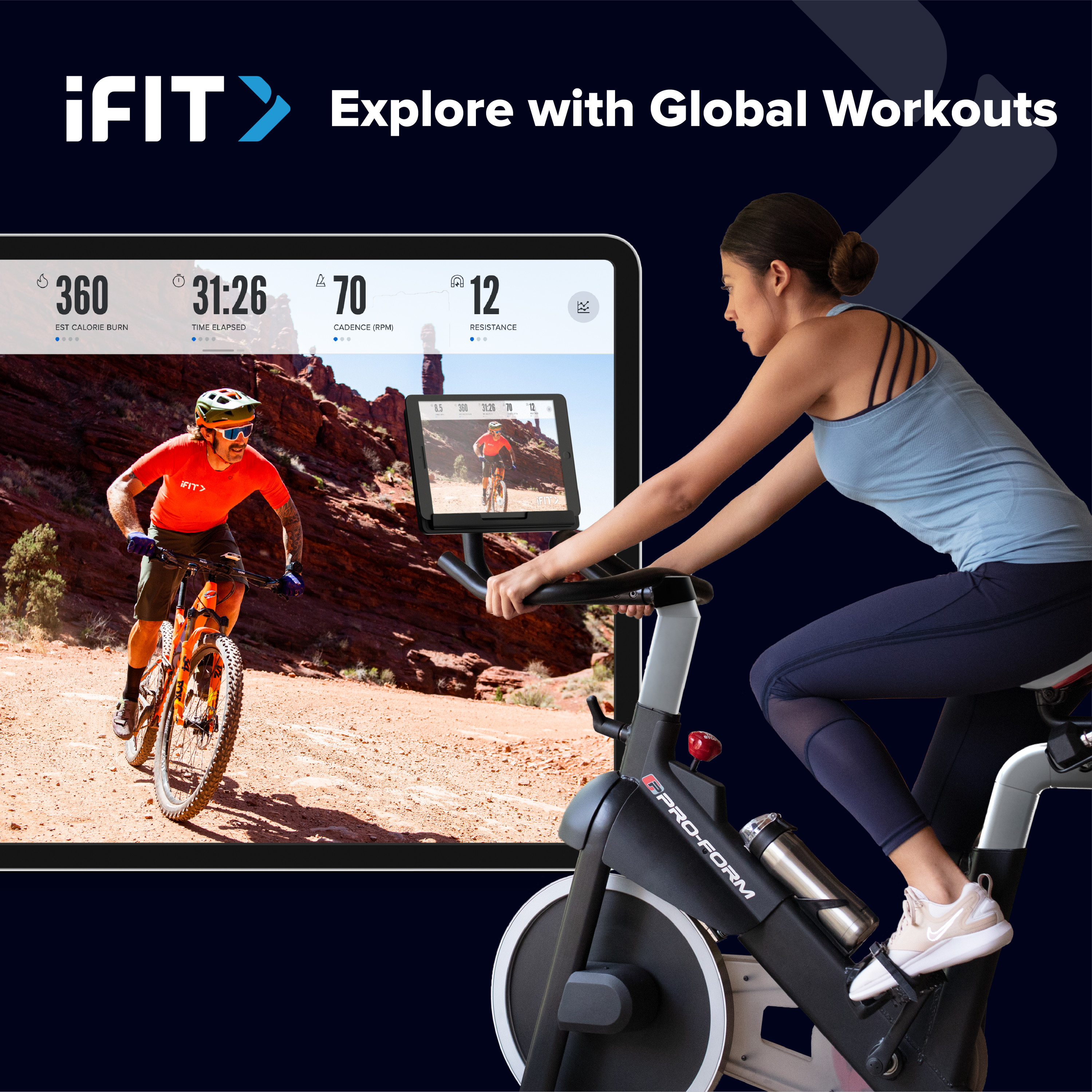 ProForm Carbon CX Exercise Bike with 3 Lb Dumbbell Set and 30-Day iFIT Membership - image 4 of 26