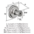 thumbnail image 6 of Amerock Faircrest 1-1/4 inch (32mm) Diameter Polished Chrome Cabinet Knob, 6 of 7