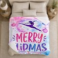 thumbnail image 5 of Merry Flipmas Gymnast Silhouette, Festive Holiday Scene, Warm Flannel Blanket for Living Room and Reading Nook, Art Lovers Valentine's Day Gift, Festive Home Decor, 5 of 9