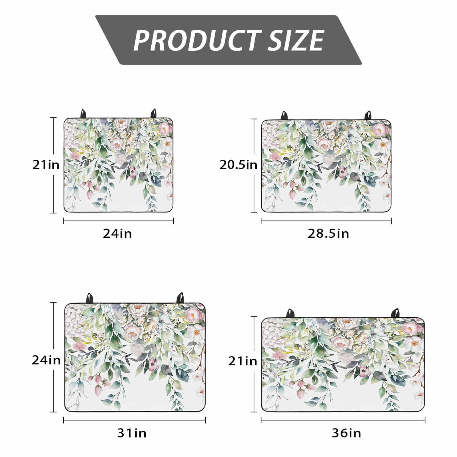 Green Eucalyptus Leaves Stove Top Cover for Electric Stove, Heat-proof & Non Slip Glass Top Stove Cover Protector, Floral Summer Botanical Watercolor Kitchen Flat Cooktop Rubber Mat 24x21 Inches