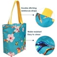 thumbnail image 5 of Wrapables Carryall Shopping Travel Tote Bag with Durable Ripstop Polyester - Foldable, Waterproof, and OEKO-TEX Certified, Small, Cherry Blossoms, 5 of 10