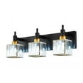 thumbnail image 2 of EDISLIVE Orillia 19.7 in. 3-Light Modern Black Gold Bathroom Vanity Light with Crystal Shades, 2 of 5