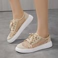 thumbnail image 2 of Women's Shoes Board Shoes White Shoes Low Top Flower Mesh Breathable Walking Running Flat Sneakers Lightweight Casual Shoes, 2 of 8