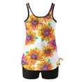 thumbnail image 3 of Trajes de Baño Modestos para las Mujeres Traje de Baño de Eslinga de Impresión de Hojas de Flores Multicolores, Cintura Alta Y Tops de Traje de Baño de Apoyo para las Mujeres, 3 of 6