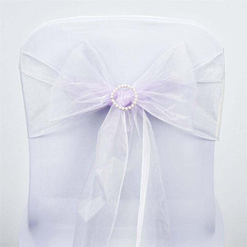 Efavormart 25pc x Wholesale Sheer Organza Chair Sashes Tie Bows for ...
