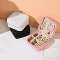 thumbnail image 4 of Cterwk Jewelry Case Small Jewelry Storage Box Jewelry Organizer Portable PU Leather Jewelry Case for Women, Light Pink, 4 of 7