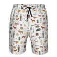 thumbnail image 3 of Honeii's Outdoor Living Print Men's Casual Shorts with Drawstring，Swim Trunks Quick Dry Beach Shorts, 3 of 5