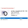 thumbnail image 2 of Air Filter - Compatible with 1982 - 1983 Ford F-100 3.8L V6, 2 of 2