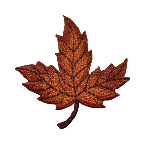 ID 7153 Red Maple Tree Leaf Patch Autumn Fall Nature Embroidered IronOn Applique