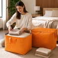 thumbnail image 6 of Miwamany 300L Extra Large Storage Bag Heavy Duty Woven Fabric, Moving Organizer with Reinforced Handles Zipper, Foldable Container for Dorm Travel Household Clothes Blanket, 6 of 7