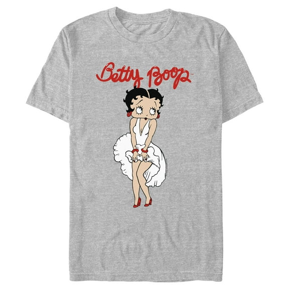 Men's Betty Boop Classic White Dress Betty Graphic Tee Athletic Heather Medium