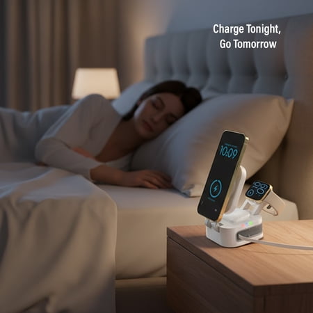 3-in-1 Retractable Magcharge Charging Station for Phone, Airpods, & iWatch