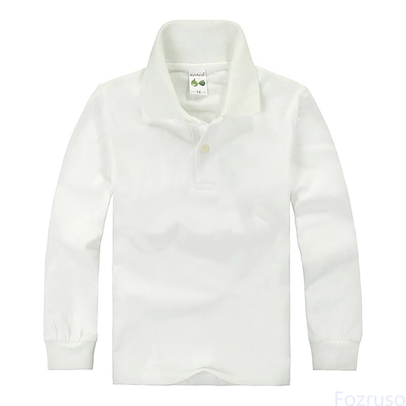 Fozruso Boys and Girls School Uniform Long Sleeve Collared Shirt,Button Closure,Comfortable Breathable Tops for Kids Kids Collared Tops Sizes 5-6 Years
