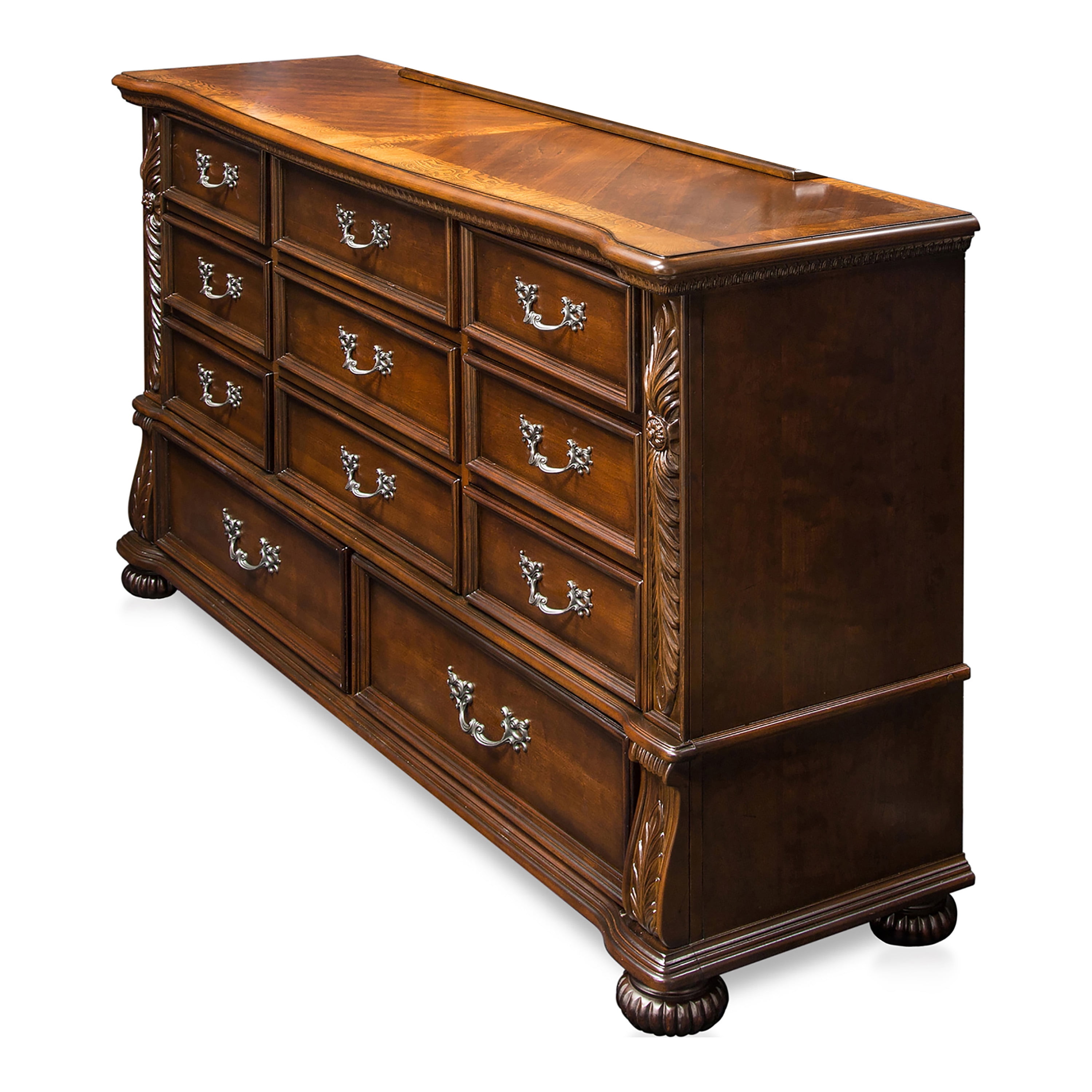Furniture of America Hamlin Adult Traditional 11-Drawer Dresser, Brown Cherry