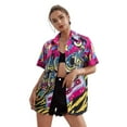thumbnail image 6 of MOUSYA 80s 90s Outfits for Women Retro Theme Party Disco T-Shirt 80s Hawaiian Shirt Neon Button Down Short Sleeve Blouse Tops, 6 of 9