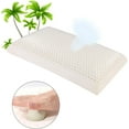 thumbnail image 4 of Slim Sleeper - Thin Latex Foam Pillow for Bed Sleeping, Firm, Low  for Side, Back, and Stomach Sleepers, Cube White, 4 of 8