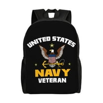 Navy Veteran Backpack Single-Sided Printed Backpack Light Casual Laptop Backpack Travel Backpack Suitable For Office Travel Commuting