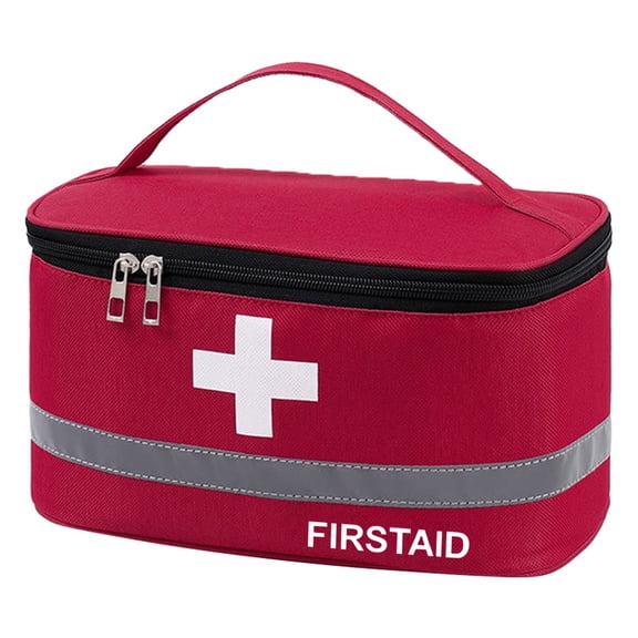 Empty Kit Outdoor Emergency Storage Box, For Home Outdoor Travel Hiking Camping Large Red, Organizes Supplies, Portable Medical / First Aid Kit Organizer Bag, Large Size, By PRYESS