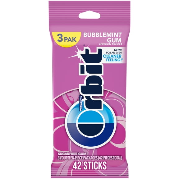 Orbit Bubblemint Sugar Free Chewing Gum Bulk - 14 Piece (Pack of 3)