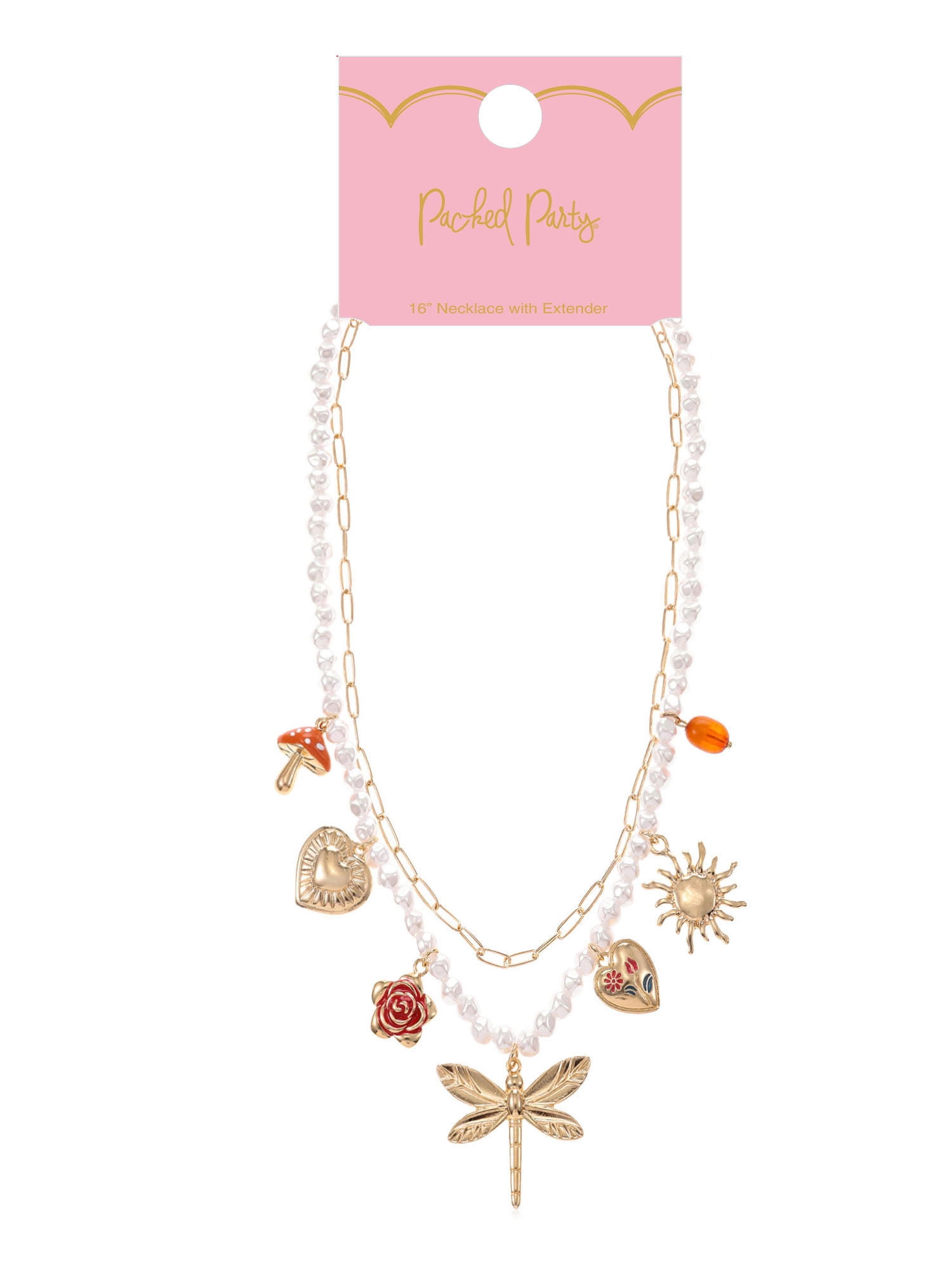 Packed Party Golden Garden Double Layered Charm Necklace