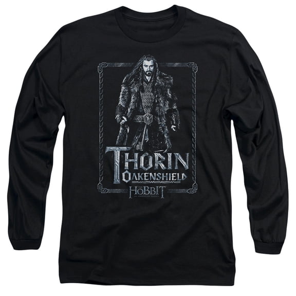 The Hobbit Thorin Stare Long Sleeve Adult 18/1 T-Shirt Black