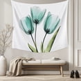 thumbnail image 5 of Turquoise Aqua Tulips Tapestry for Bedroom Wall Hanging Tapestry, Pastoral Flower Floral Spring Ceiling Backdrop Tapestries Poster Blanket Wall Decor for Teens Room Living Room Dorm 59" x 90", 5 of 8