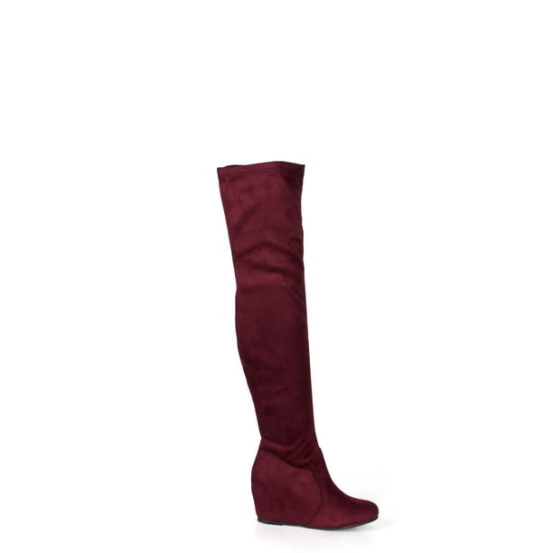 nature breeze over the knee women's sock boots in olive