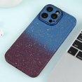 thumbnail image 2 of Funda de silicona con degradado de estrellas para iPhone 15 con película para lente, 2 of 5
