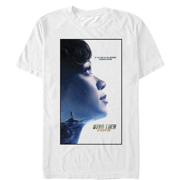 Men's Star Trek: Discovery Burnham Edge Of Universe Poster Graphic Tee White Large