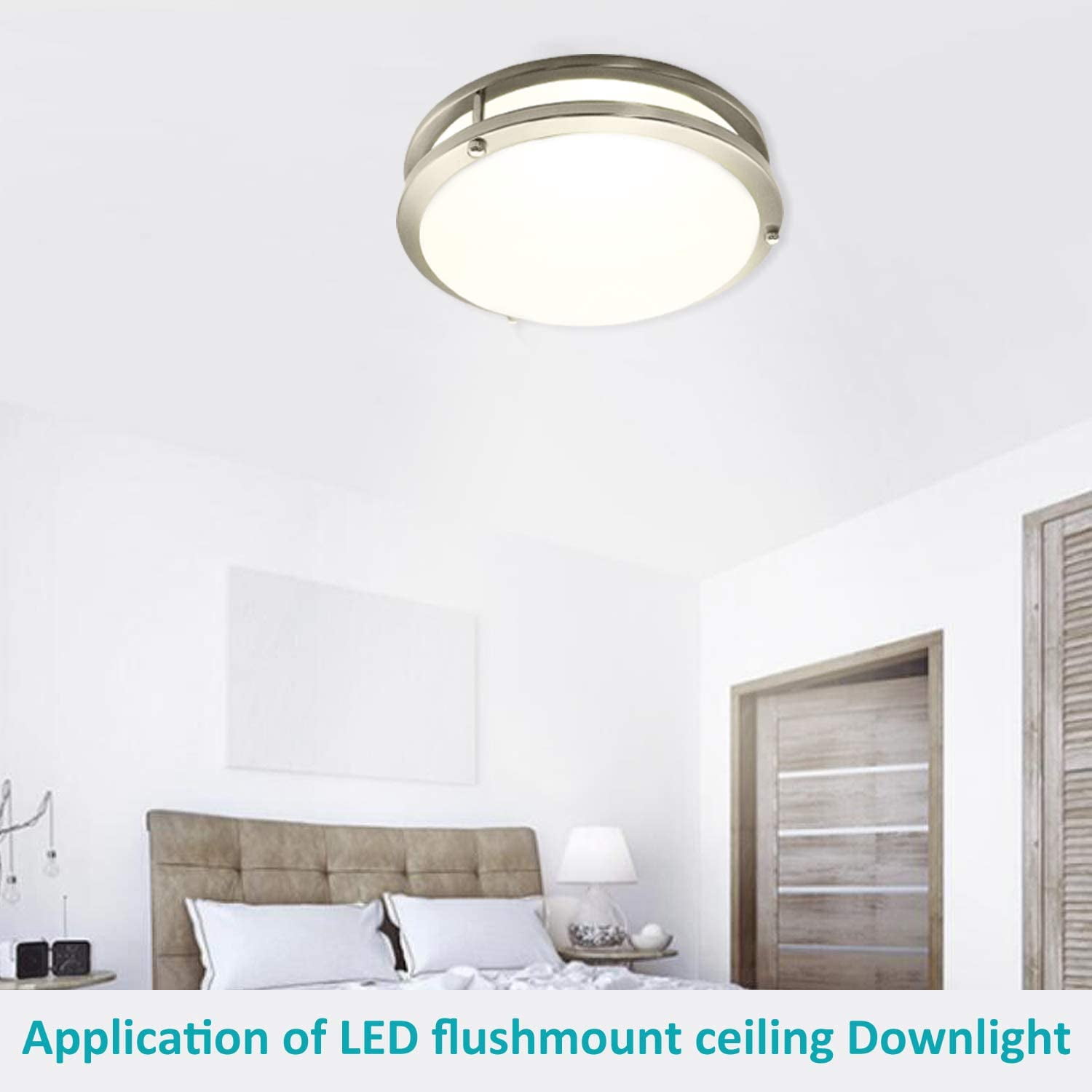 Facon 10-Inch LED Flush Mount Ceiling Light Fixture, Dimmable Ceiling Lamps for Hallway, Bathroom or Kitchen, Damp Location Ceiling Lamp, 4000K Cool White Light, cETL Listed