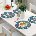 thumbnail image 6 of Coolnut Christmas Texture Placemats for Dining Table, Heat-Resistant Round Place Mats, Anti-Skid Washable PVC Table Mats, 15.4" x 15.4" PVC Dinner Mats (4 Pack) Home Decor Gifts, 6 of 7