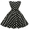 thumbnail image 4 of Cavosen Vintage Dresses for Women 1950 Fit and Flare Dress Retro Polka Dots Midi Tea Dress Sleeveless Knee Length Party Dress Round Neck A Line Cocktail Dress Cinched Belt Evening Prom Gown, 4 of 4