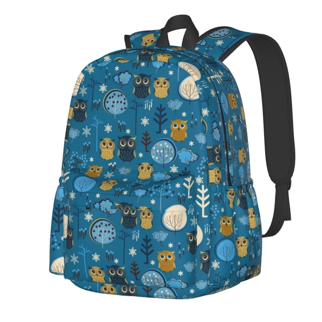 Disketp Cute Colorful Owls And Trees Mochila Escolar de Gran Capacidad y Peso Ligero, Mochila de Viaje Ideal para Escuela, Trabajo y Uso Diario, Cómoda y con Estilo
