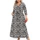 thumbnail image 2 of CZRLHYT Vestidos de talla grande de manga larga para mujer | Vestido largo de talla grande con bolsillos | Vestido floral informal de talla grande, 2 of 4