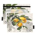thumbnail image 2 of Ckdifva Hanging Lemons Pencil Pouch 3 Ring Zipper Pencil Case Binder Pockets Clear Top Cosmetic Bag 2 Pack, 2 of 6