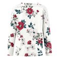 thumbnail image 3 of Sweatshirts for Women Plus Size Clearance Casual Lace Round Neck Long Sleeved Print T-shirt Red L, 3 of 4