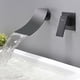 thumbnail image 2 of Grifo de lavabo de pared para baño, mezclador con cascada, caño extra ancho, grifo oculto, monomando, color negro, 2 of 5