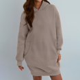 thumbnail image 3 of VISALY Hoodies Pullover Tunic Sweatshirt Fall Hoodies Sweatshirts Dresses Long Sleeve Sweaters Pullover Clothes with Pockets Casual Sweaters Athletic Sweatshirts Sweatshirts Loose Fit Hoodie Coffee Xl, 3 of 5