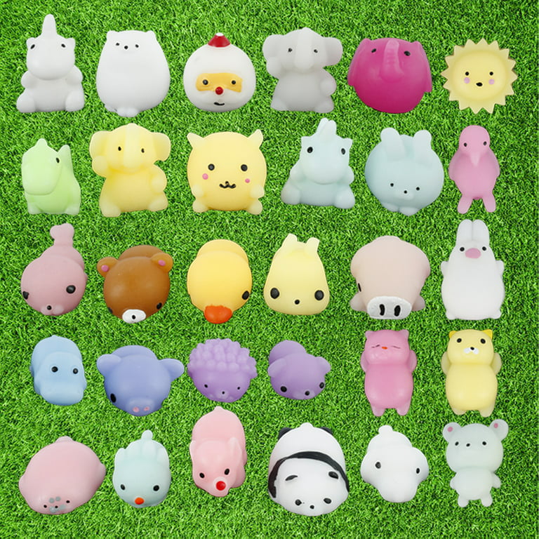 Cheap 50PCS Mochi Squishy Squeeze Toys Mini Animal Anti-stress Toys Party  Favors Stress Relief Toys Packs