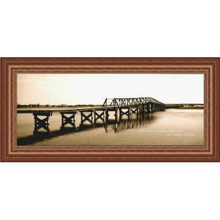 Quote Framed Poster - Framed Bridge Quote By Jobe Waters Photograph 20x8 Art Print Poster Quote by Isaac Newton Motivational Inspirational Cape Cod