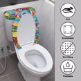 thumbnail image 4 of HELLHERO Rainbow Flowers Toilet Seat Lid Cover Fits All Toilet Shapes & Easy to Install Toilet Lid Seat Cover Easy Care 2 Pcs Set, 4 of 8