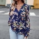 thumbnail image 1 of Camisa de moda para mujer con un solo pecho blusas estampadas florales Tops atuendo diario, 1 of 7